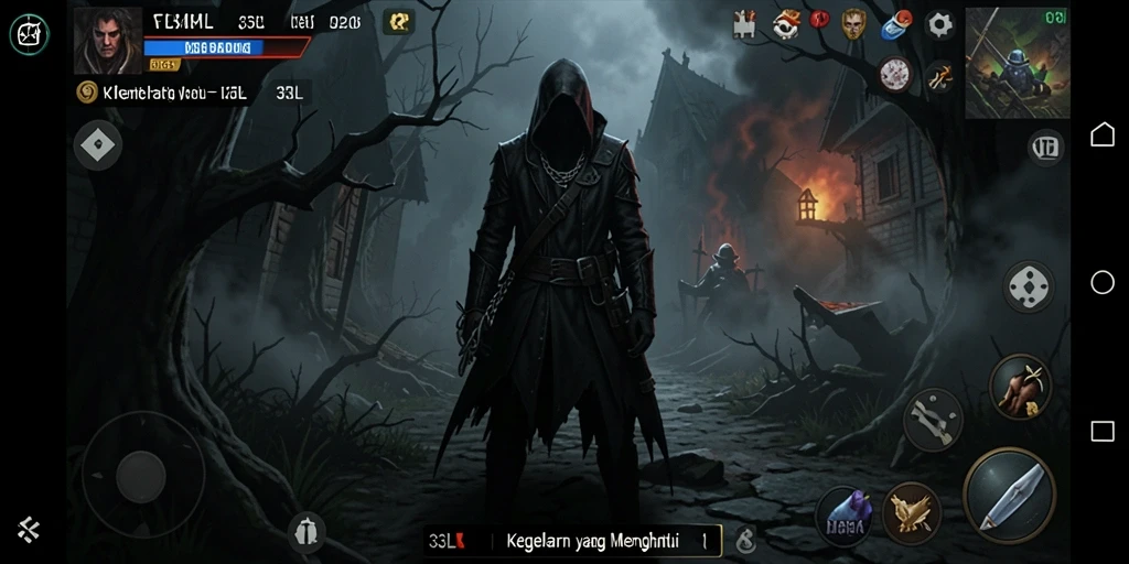 Tangkapan layar gameplay <strong>33L</strong> menunjukkan suasana horor yang mencekam.