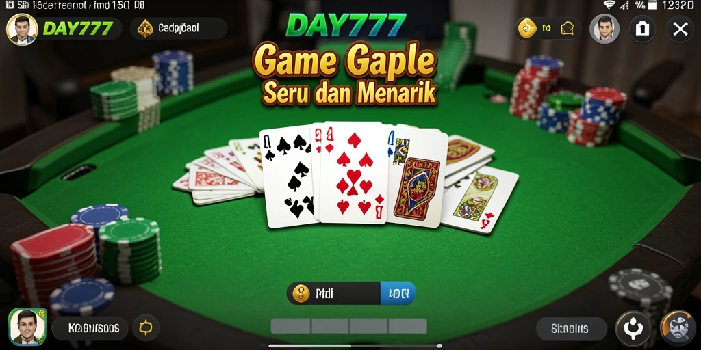 Tampilan gameplay Gaple yang seru dan mendebarkan di DAY777.