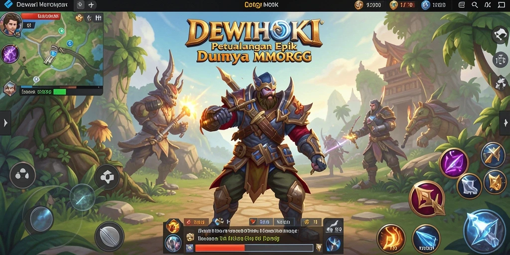 Tampilan screenshot gameplay DEWIHOKI yang menampilkan aksi pertarungan epik.