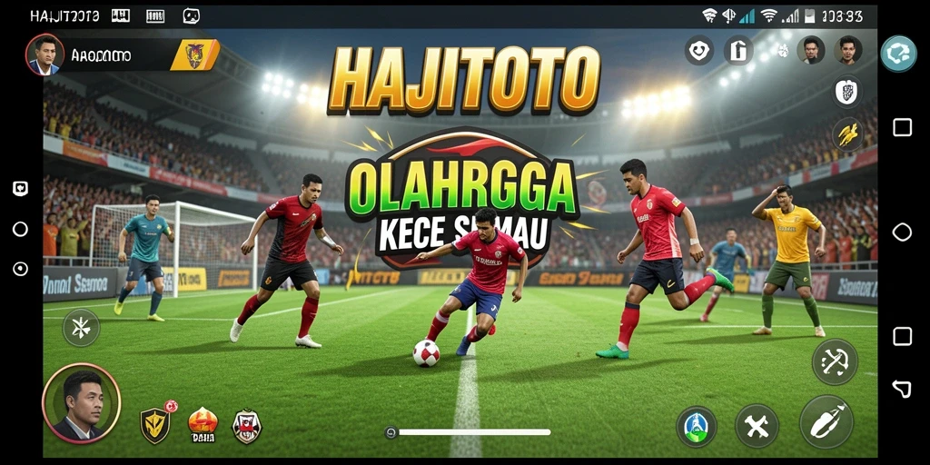 Tangkapan layar gameplay HAJITOTO menampilkan aksi seru dalam pertandingan olahraga.