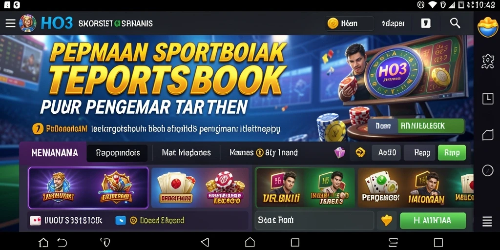 Tampilan gameplay HO3 dengan taruhan olahraga yang seru.