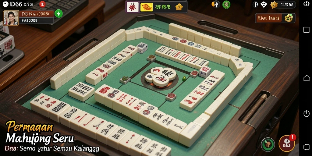 Screenshot gameplay ID66 menampilkan pengalaman bermain Mahjong yang menyenangkan.