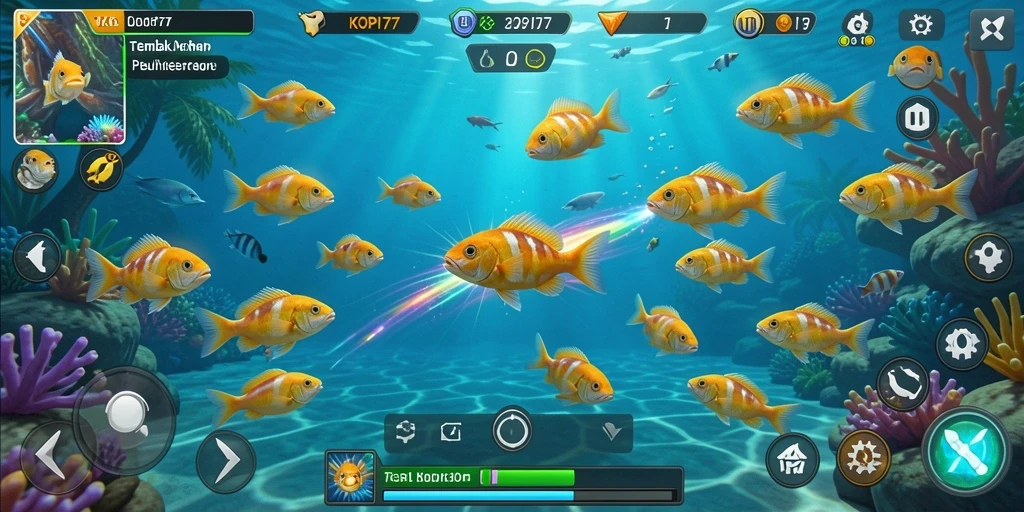 Screenshot gameplay Tembak Ikan yang seru dan menarik.