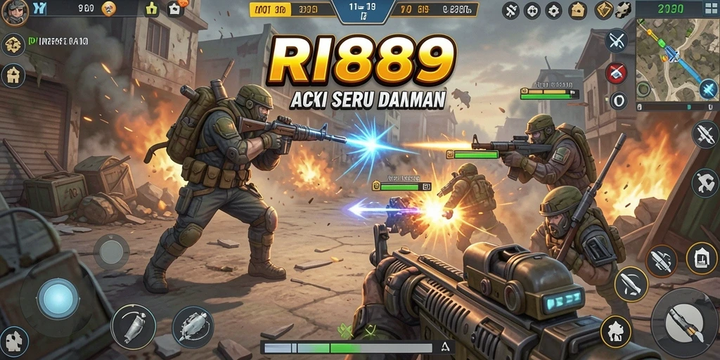 Tampilan seru dalam gameplay RI889 dengan pertempuran yang intens.