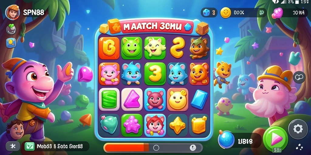 Gambar menampilkan gameplay seru dari SPN88 dengan tantangan Match-3.