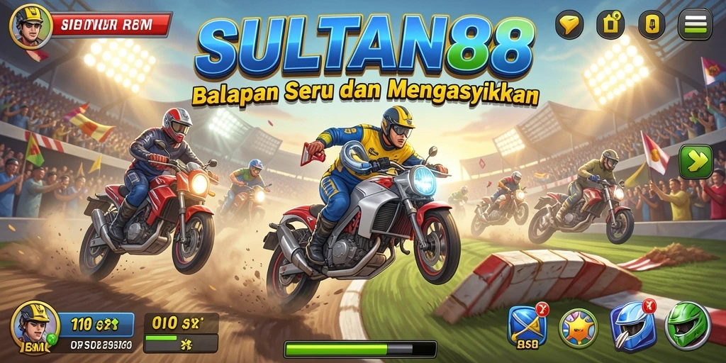 Menampilkan aksi balap mendebarkan di lintasan SULTAN88.